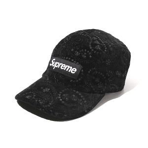 2023AW SUPREME シュプリーム Velvet Paisley Camp Cap ベルベット ペイズリー キャンプ キャップ 帽子 F BLACK ブラック 国内正規品 /●｜vectorpremium