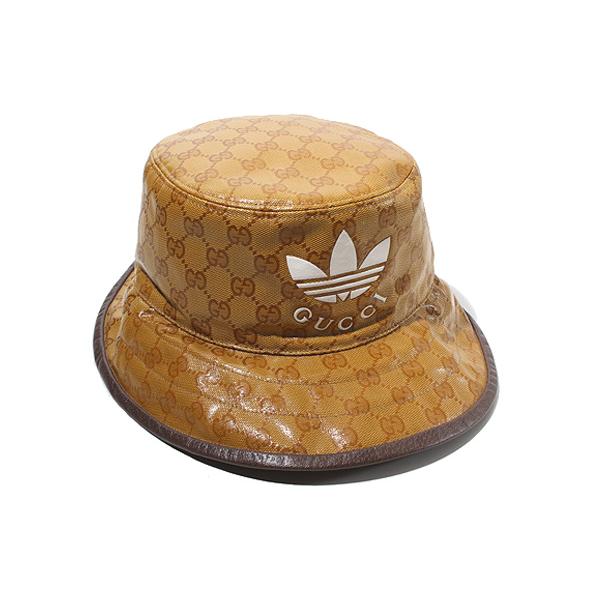 58cm GUCCI × adidas グッチ アディダス GGクリスタル トレフォイル バケットハ...
