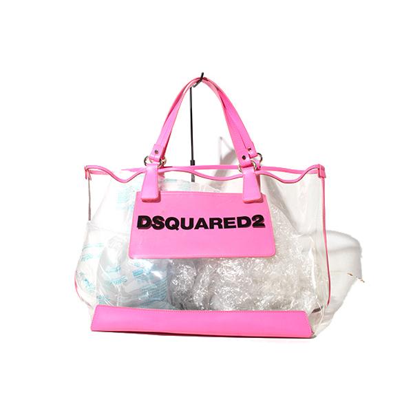 DSQUARED2 ディースクエアード ビニール スケルトン トートバッグ FREE ピンク /◆ ...