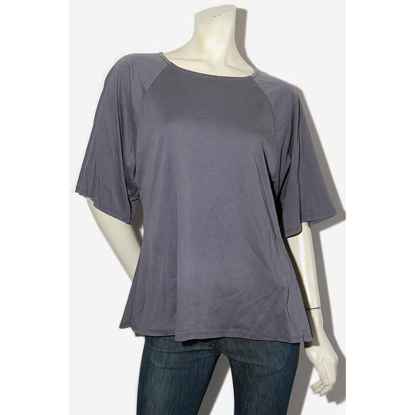 +2 PLUSPLUS プラスプラス ペプラム 半袖 Tシャツ カットソー F GRAY グレー 1...