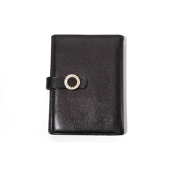 BVLGARI ブルガリ レザー 手帳カバー 6穴手帳 F BLACK ブラック イタリア製 /● ...