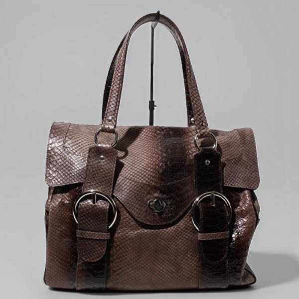 JACQUES LE CORRE ジャックルコー ターンロック パイソン 型押し トートバッグ ボス...