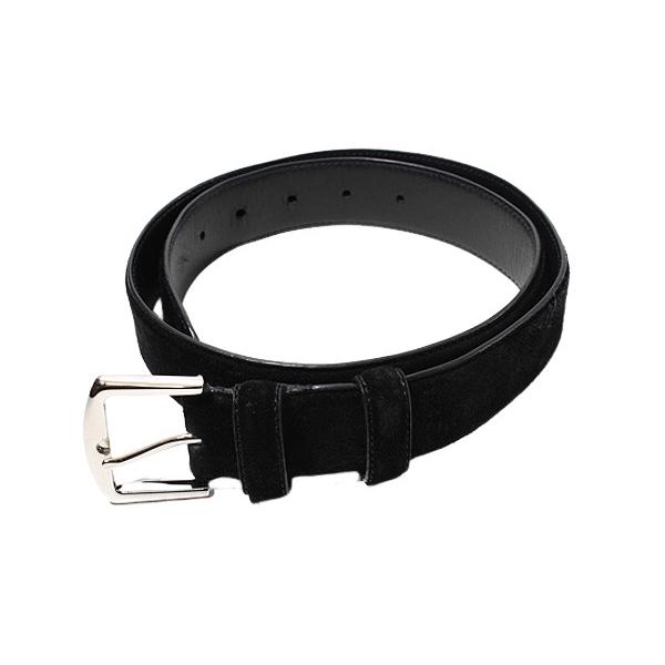 Loro Piana ロロピアーナ アルサベル ベルト スエード カーフスキン 80/32 BLAC...
