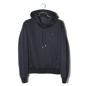 LOUIS VUITTON ルイヴィトン シルクブレンド シグネチャーフーディー パーカー XS ダークネイビー RM252MQ UQQ HTY49W Made in Italy /●