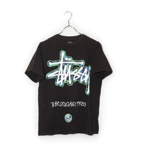 STUSSY × FACETASM ステューシー ファセッタズム TIEDYE LOGO TEE タイダイロゴ 半袖Tシャツ カットソー M BLACK ブラック /◆ メンズ