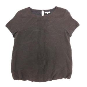 【中古】23区 オンワード樫山 ×RITA 半袖 ブラウス シャツ カットソー シルクブレンド 38 ダークブラウン/25▼8 レディース 【ベクトル 古着】