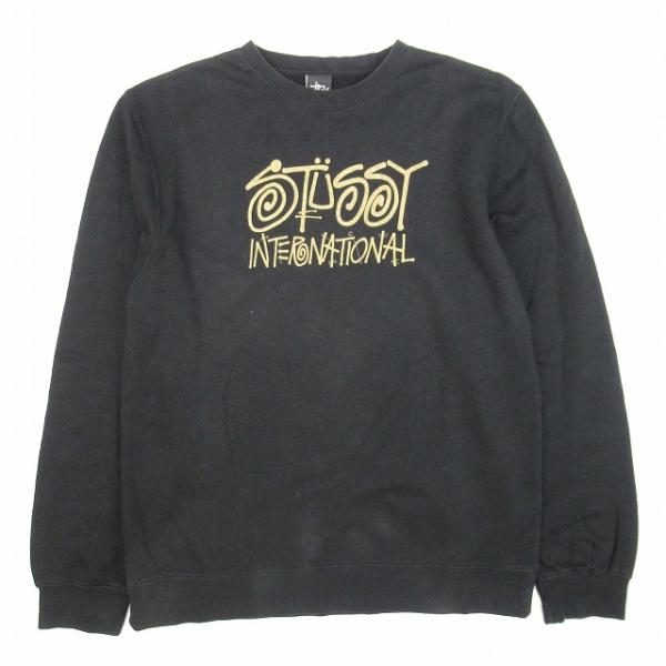 黒タグ ステューシー STUSSY ロゴ プリント スウェット 裏起毛 トレーナー カットソー ショ...