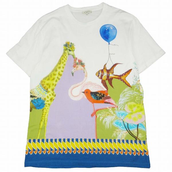 エトロ ETRO アニマル 総柄 Tシャツ 半袖 ジャージー生地 クルーネック キリン 魚 フィッシ...