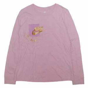 美品 ナイキ NIKE プリント Tシャツ カットソー ロンT トップス 長袖 コットン クルーネック DM4828-676 サイズM ピンク レディース/8｜vectorpremium