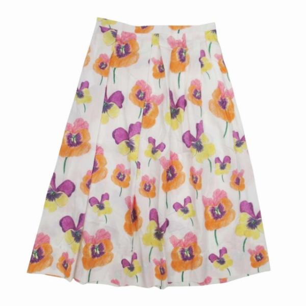 美品 22ss マルニ MARNI マリアマグダレナスアレス パンジープリント ミモレ丈 タックスカ...