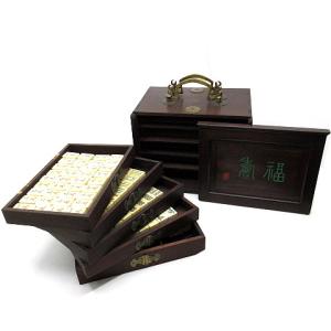 背竹 骨牌 麻雀牌 唐木箱 在銘入り 装飾金具...の詳細画像2