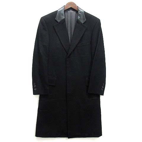 アルチザン ARTISAN ロロピアーナ ウール カシミヤ チェスターコート 襟レザー 比翼仕立て ...