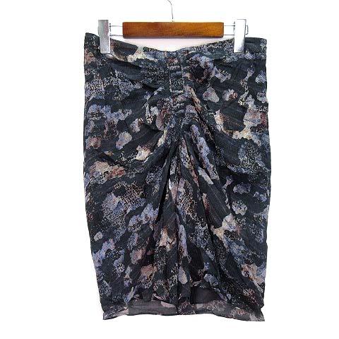未使用品 イザベルマラン ISABEL MARANT シルク シフォン ドレープ スカート 総柄 ダ...