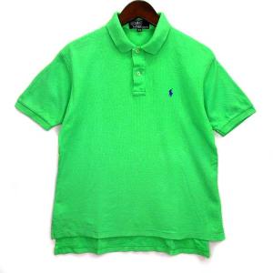 ポロ バイ ラルフローレン Polo by Ralph Lauren 鹿の子 ポロシャツ 半袖 ワンポイント ビビットグリーン 緑 170 メンズ｜vectorpremium