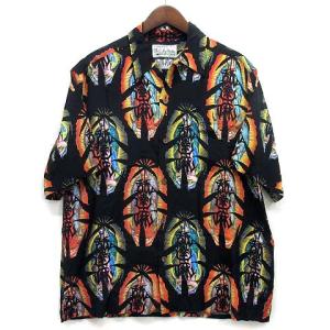 ワコマリア WACKO MARIA バッズプール BUDSPOOL 舐達麻 ハワイアン シャツ HAWAIIAN SHIRT TYPE-1 アロハシャツ ブラック 黒 L メンズ