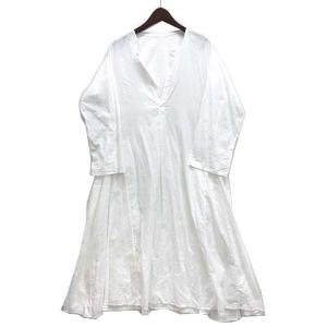 【中古】2023SS ヴェリテクール Veritecoeur サイドフレア ワンピース ロング カディコットン 長袖 ホワイト 白 F VC-2497 レディース 2023SS ヴェリテクール Veritecoeur サイドフレア ワンピース ロング