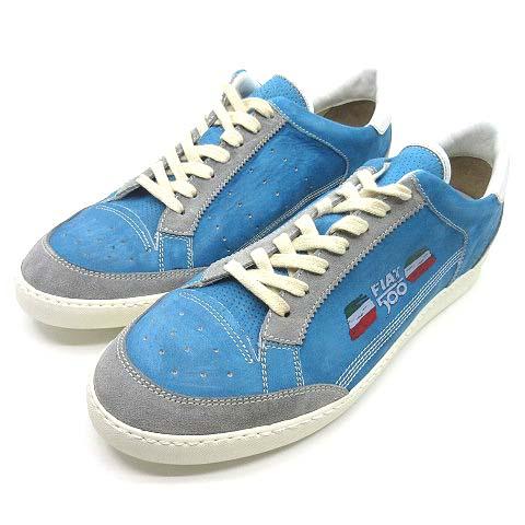 フィアット FIAT 500 ヌバック スニーカー ローカット ブルー 青 44 約29cm メンズ