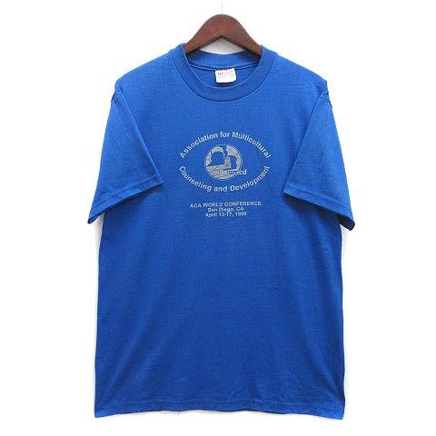 ヘインズ Hanes HEAVYWEIGHT 50/50 USA製 プリント Tシャツ 半袖 クルー...