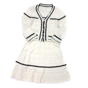 Rene（ルネ） ニットカーディガン ロング丈 パールボタン 34 S ピンク