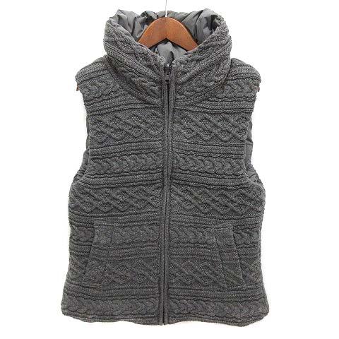 キャラオクルス CARA O CRUZ レリアン ケーブルニット リバーシブル ダウンベスト グレー...