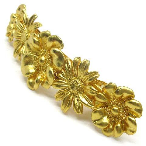 ケンゾー KENZO バレッタ 髪留め フラワー ゴールド ヴィンテージ 美品 レディース