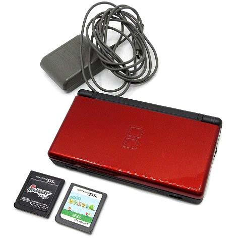 ニンテンドー 任天堂 DS Lite USG-001 本体 クリムゾン ブラック ソフト2本 初期化...