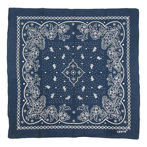 リーバイス Levi's バンダナ コットン ペイズリー フラワー ドット 青 ブルー インド製