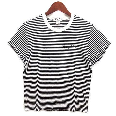 ジムフレックス Gymphlex ロゴ 刺繍 ボーダー Tシャツ 半袖 J-1155 ホワイト ネイ...