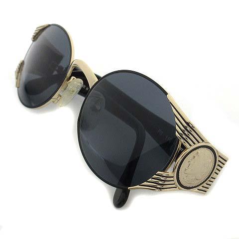 フェンディ FENDI EBONY FS116 ギリシャ コイン サングラス 125 ブラック ゴー...