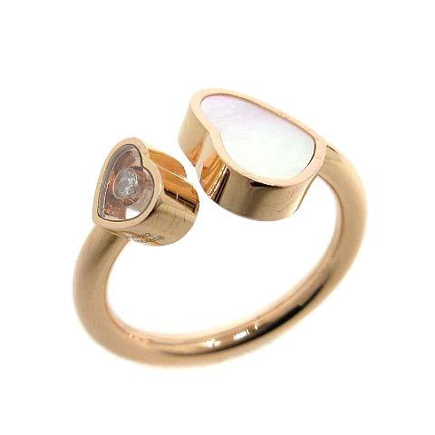 ショパール Chopard K18 ピンクゴールド ハッピーハート リング ダイヤモンド0.04ct...