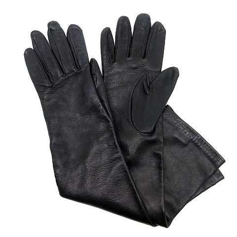 All Fashion Gloves レザ− ロング グローブ 手袋 アームカバー ブラック 黒 7...