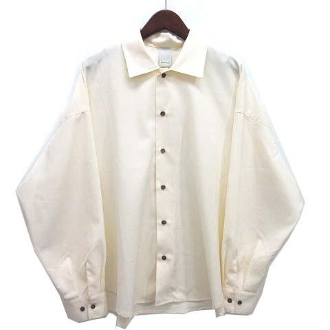 キャスパー ジョン Casper John イミテーション ウール ヒュージ シャツ 長袖 アイボリ...
