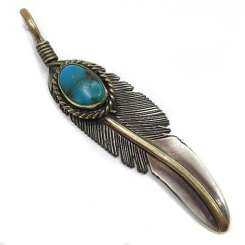 ハーヴィーメイス H.mace Harvey Mace ターコイズ 12KGF ロング フェザー ペ...