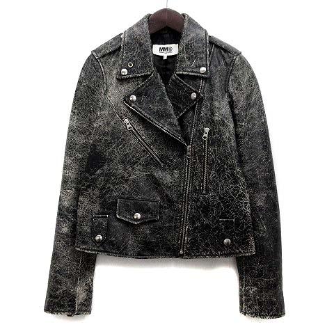 エムエムシックス メゾンマルジェラ MM6 Maison Margiela ダブル ライダース ジャ...