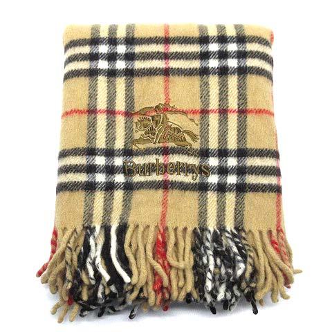 バーバリー Burberrys ノバチェック ウール ブランケット ひざ掛け ベージュ レディース
