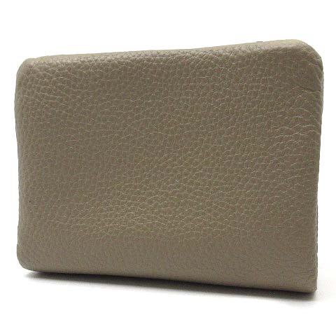 ヴュレ Beaure カウレザー 二つ折り 財布 ベージュ レディース