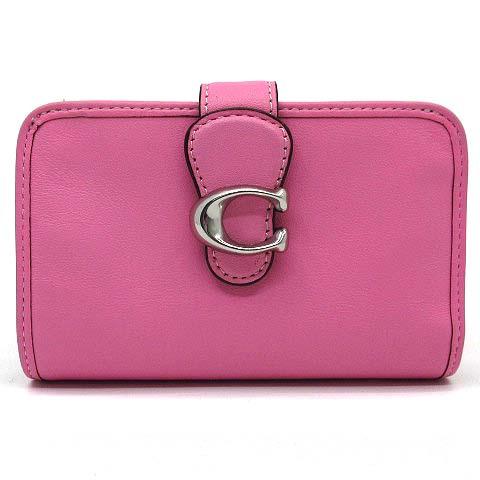 コーチ COACH 二つ折り 財布 タビー ミディアム ウォレット スムース レザー ピンク ca1...