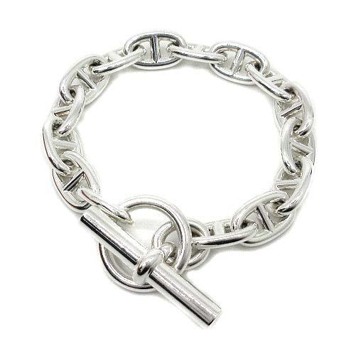 エルメス HERMES シェーヌダンクルMM ブレスレット 15コマ Ag925 シルバー ☆AA★...