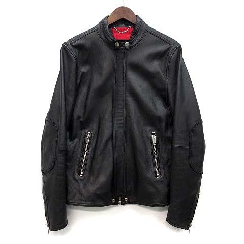 ディーゼル DIESEL ラムレザー シングル ライダース ジャケット ブラック 黒 M メンズ