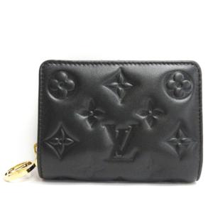 ルイヴィトン LOUIS VUITTON モノグラム ポルトフォイユ ルー 二つ折り 財布 M81599 ラムレザー ノワール ☆AA★ ■ECS レディース