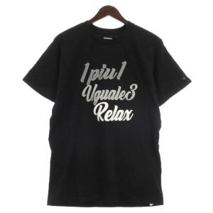 ウノピュウノウグァーレトレ リラックス 1PIU1UGUALE3 RELAX Tシャツ カットソー 半袖 ロゴ 刺繍 UST-23014 ブラック XXL メンズ｜vectorpremium