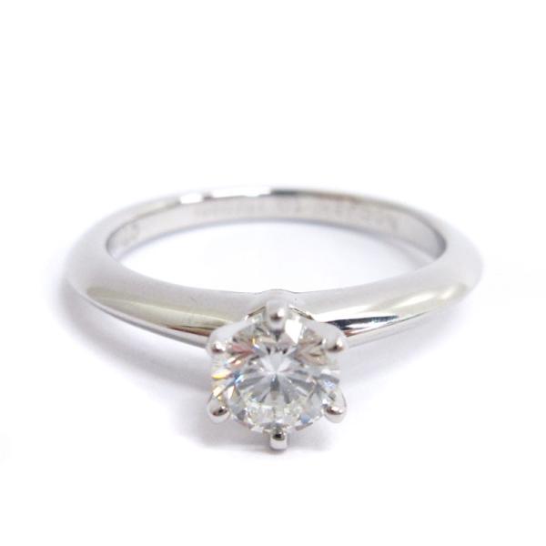 ティファニー TIFFANY &amp; CO. クラシック ソリティア ダイアモンド リング 指輪 Pt9...