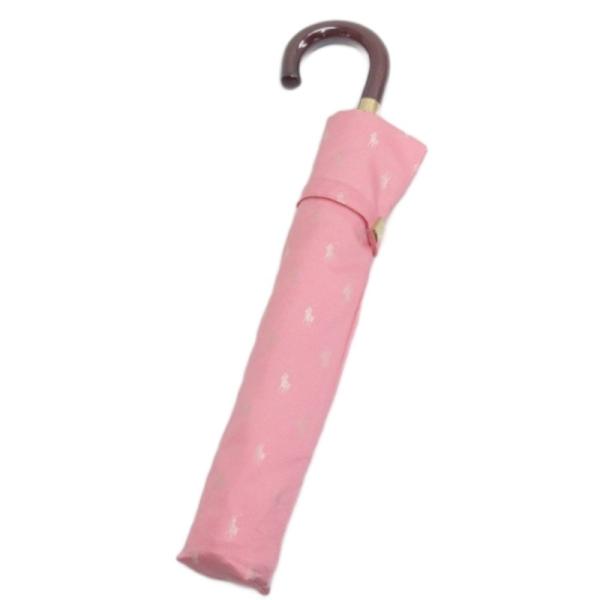 ラルフローレン RALPH LAUREN 折りたたみ傘 雨傘 ピンク ■GY11 レディース