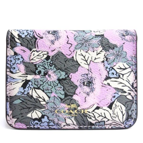 コーチ COACH フワラープリント カードケース パスケース パープル系 ■GY11 レディース