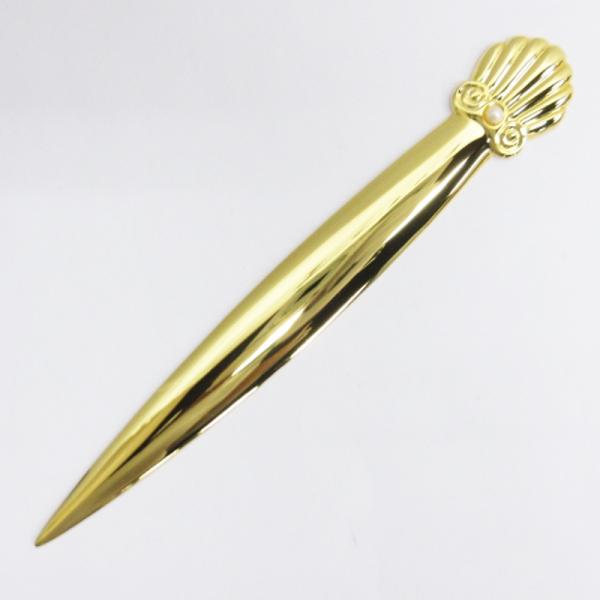 ミキモト MIKIMOTO シェルモチーフ ペーパーナイフ レターオープナー フェイクパール 0.5...