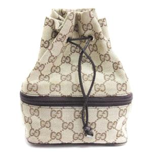GUCCI グッチ ポーチ グッチシマ レザー ライトブラウン