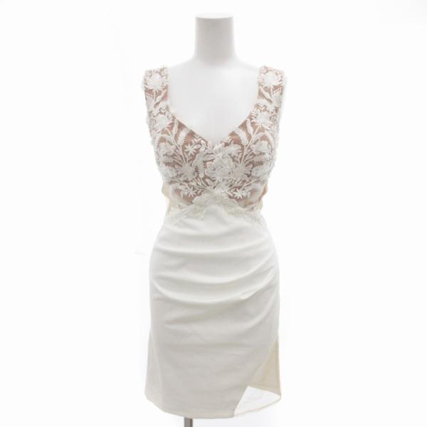 ジュエルズ JEWELS キャバドレス ワンピース ミニ 刺繍 S 白 ホワイト /UD レディース