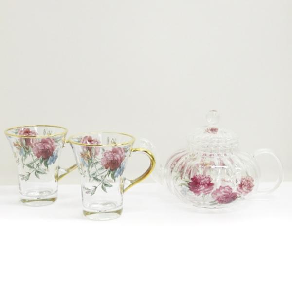 ハルモニア HARMONIER ティーポット ペアカップ セット ペイント グラス その他