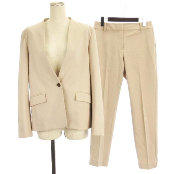 プラステ PLST セットアップ ブラッシュドバックカラーレス ジャケット ノーカラー ブラッシュド...