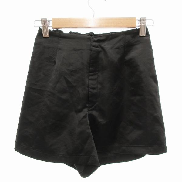 未使用品 リルリリー lilLilly サテンガーターショートパンツ ハーフパンツ F 黒 ブラック...